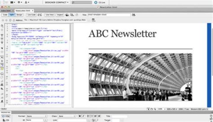 How do I create an HTML email newsletter in Dreamweaver?