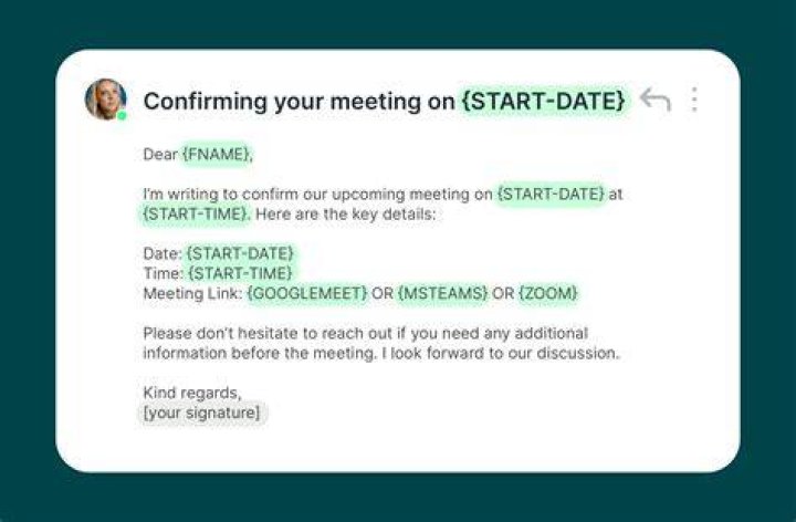 How do you ask for a meeting confirmation in an email?