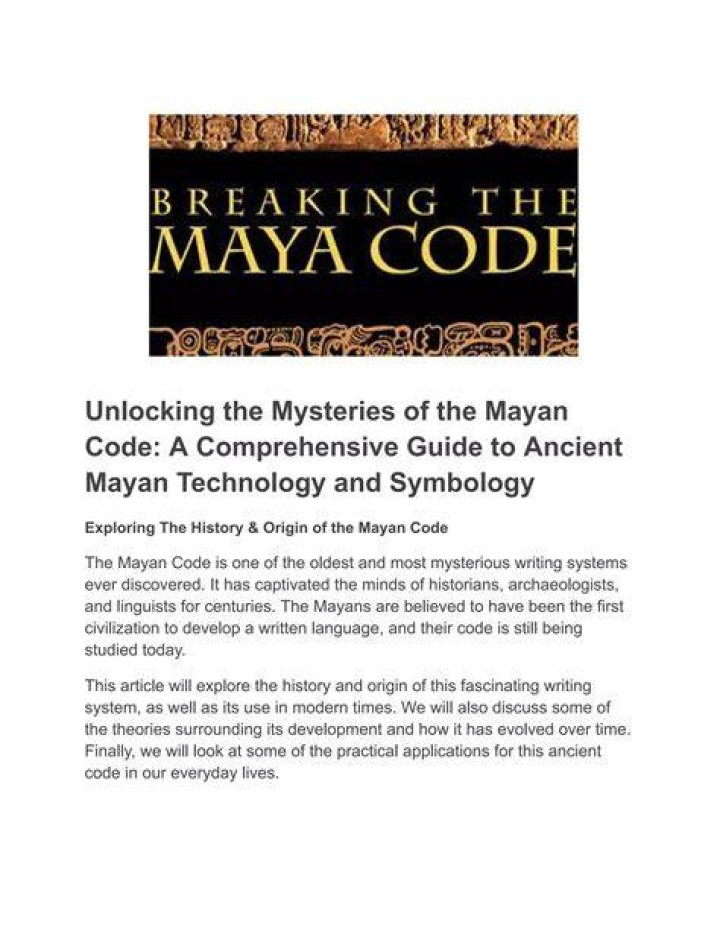 How was Mayan code broken?