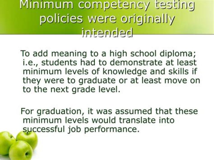 What is minimum competency testing at lower grades level?