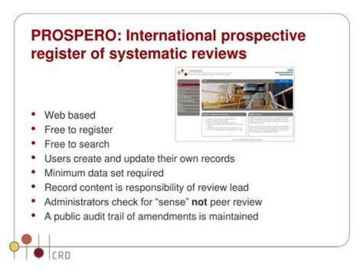 What is PROSPERO systematic review?
