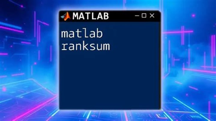 What is Ranksum Matlab?