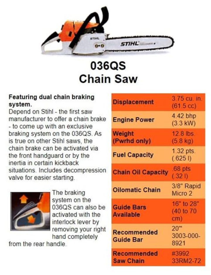 What size chain is on a Stihl 036?